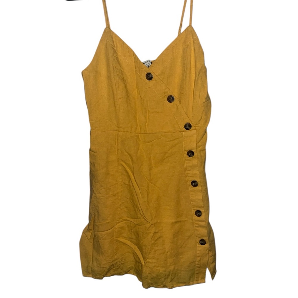 American Eagle Outfitters Yellow Button-Front Mini Dress